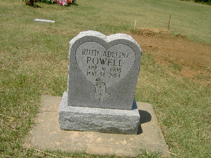 Tombstone of Ruth Adeline Shahan Wroten Powell