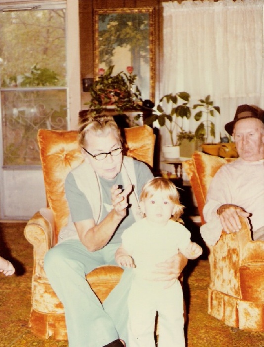 Grammie and Mark Powell with Chris - age 13 mos.                                                                    