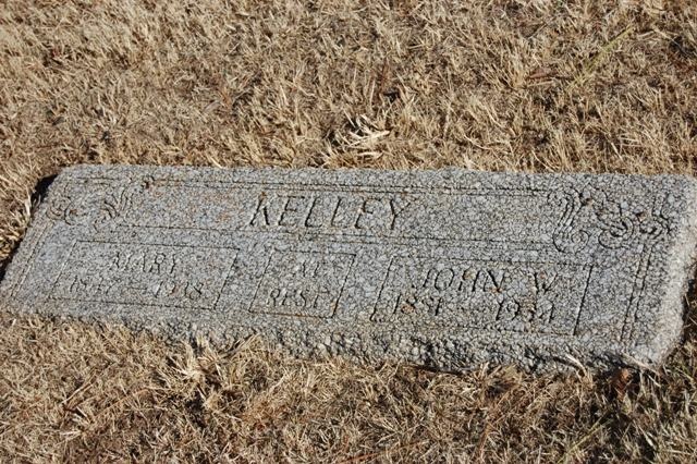 Double Headstone in Jennings Cemetery for John & Mary Kelley