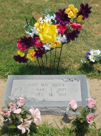 Headstone of Effie Mae Lambert Brock - wife of Lum Brock