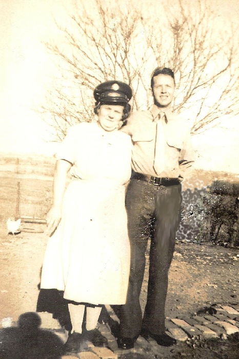 Effie Brock and youngest brother Tom Lambert during WWII