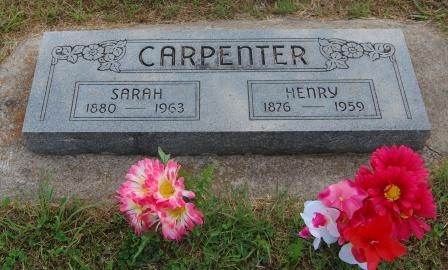 Headstone for Henry and Sarah Carpenter in Jennings Cemetery