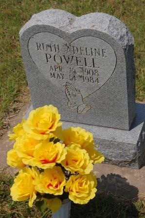 Headstone of Ruth Adeline Shahan in Jennings Cemetery