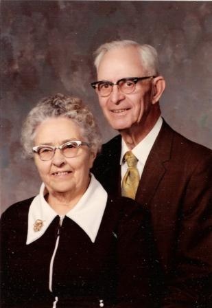 Will and Myrle Hawkins - Christmas Photo dated 1973